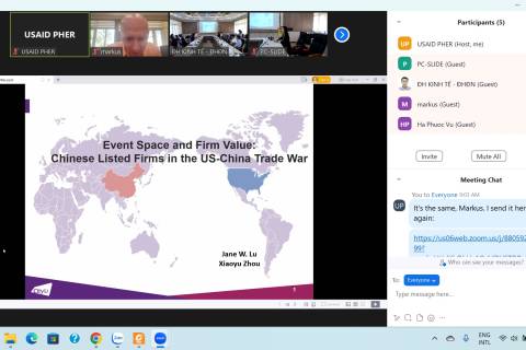 Hội thảo trực tuyến của VIAN Kinh tế, Kinh doanh và Chính sách Công về “Event Space and Firm Value: Chinese Listed Firms in the US–China Trade War”