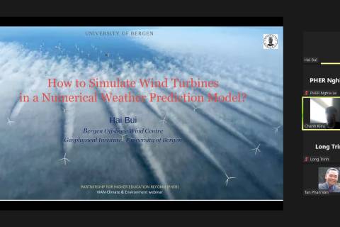 Hội thảo trực tuyến của VIAN-Khí hậu & Môi trường về “How to simulate wind turbines in a numerical weather prediction model?”