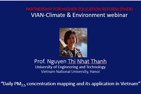 Hội thảo trực tuyến của VIAN-Khí hậu & Môi trường về “Daily PM2.5 concentration mapping and its application in Vietnam”